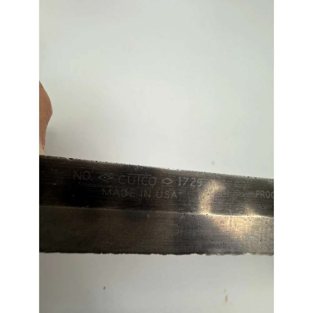Vintage Cutco 1729 Serrated Paring Knife Brown Marbled Handle Made in USA